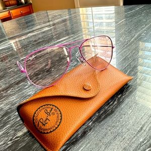 Ray-Ban pink aviators! Evolve lenses! Metal stainless steel pink/violet frame.